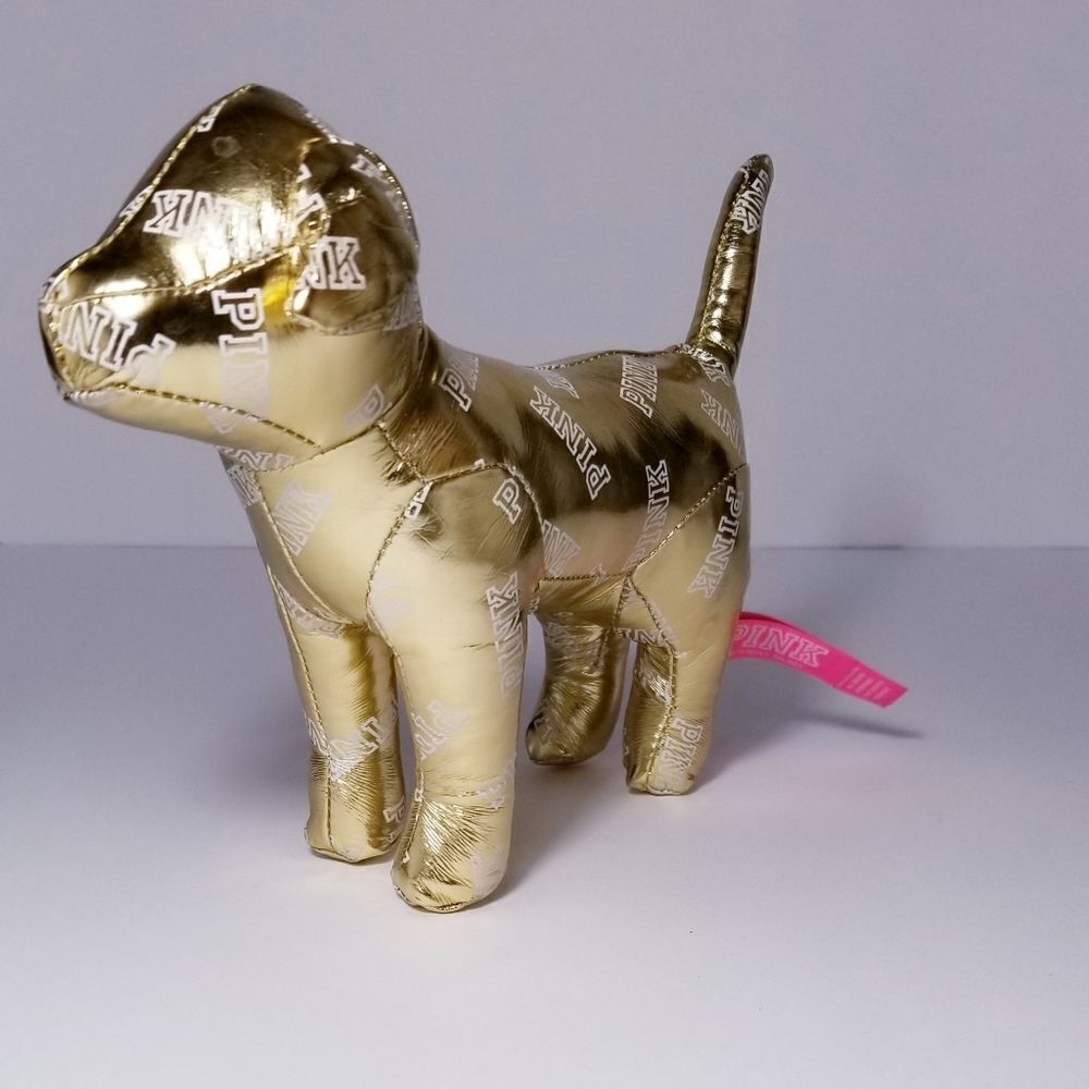 Gold and White Victoria's Secret Pink dog